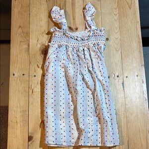 White Dress with Red and Blue Dots